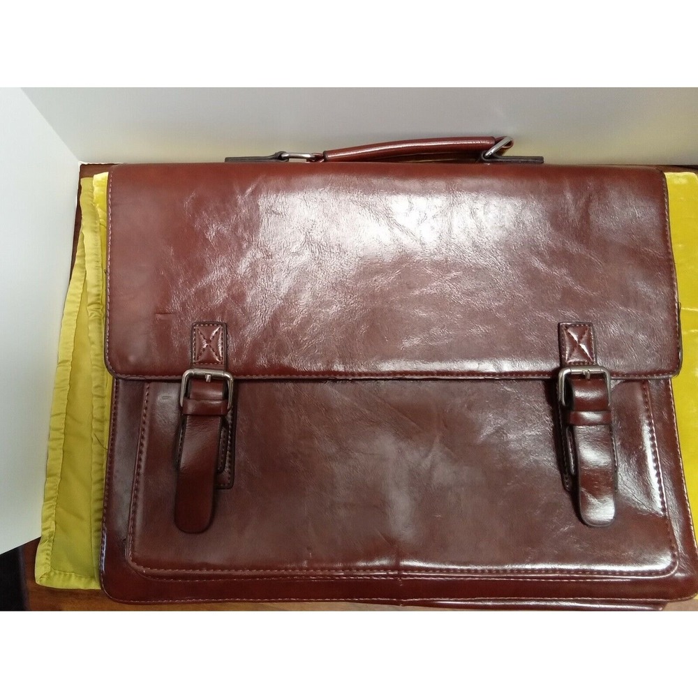 Vintage‎ Style Brown Leather Briefcase Messenger Bag Laptop Satchel Professional